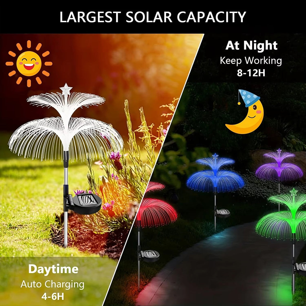 Solar Powered 7 Color Changing Jellyfish Stake Light