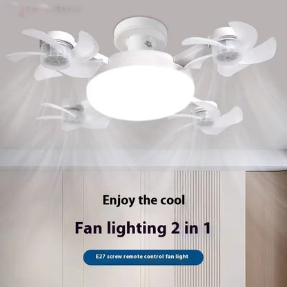 Drone Fan Integrated Light with E27 Screw Creative 3/4/5 Head Remote-Controlled