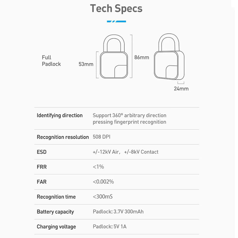 Smart Fingerprint Padlock