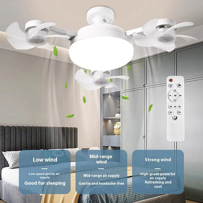 Drone Fan Integrated Light with E27 Screw Creative 3/4/5 Head Remote-Controlled