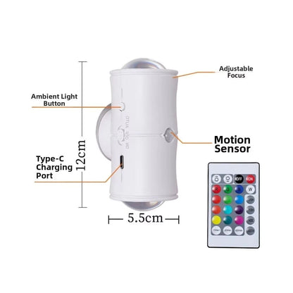 Human Body Detection Night Light Automatic Sensing 7 Color Wall Lamp